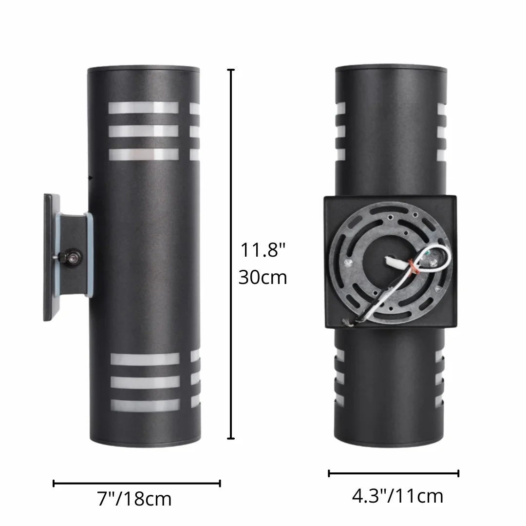 Dual-Beam Outdoor Wall Light with Light Sensor - Modern Waterproof Fixture