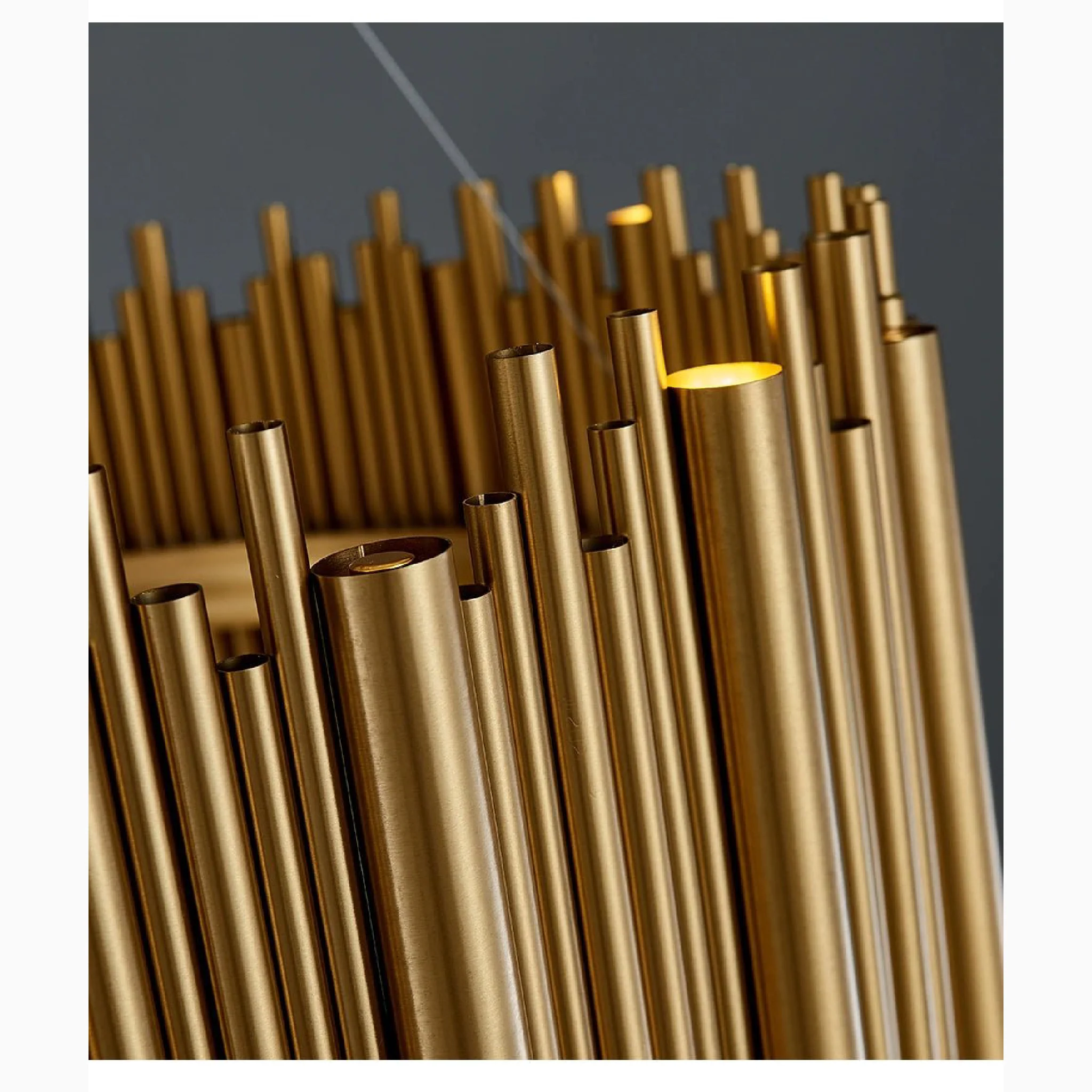 Fontan | Trendy Rectangle Gold Stainless Steel Chandelier