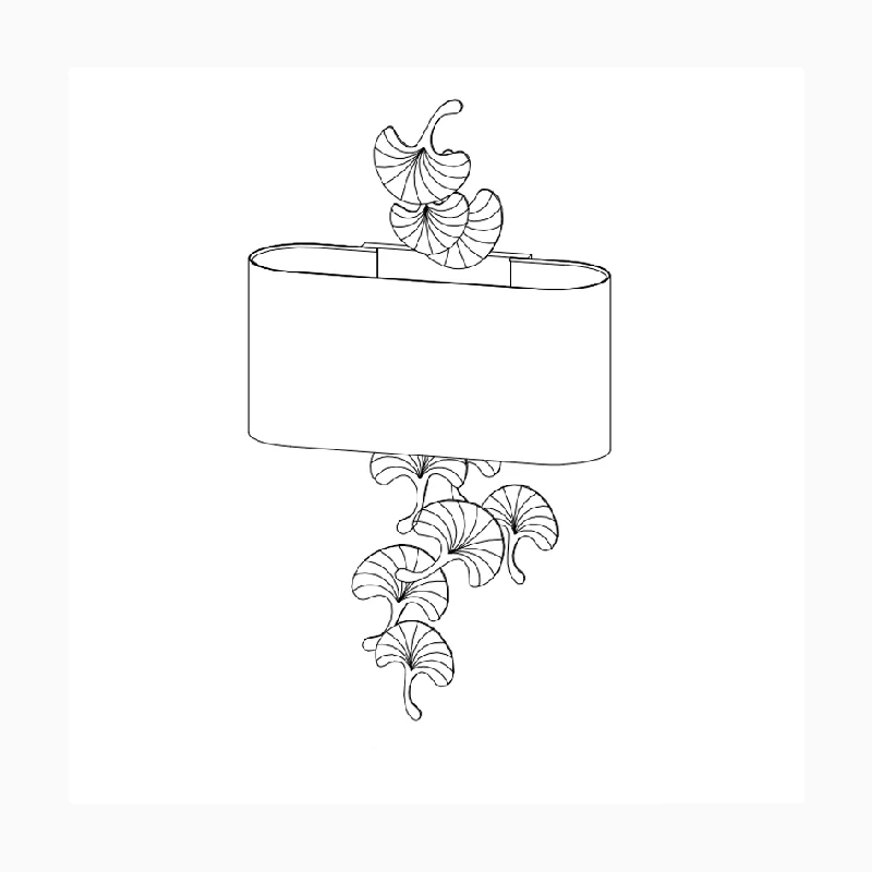 Luxury Wall Lamp in Retro Gingko Leaves Style, Living Room, Bedroom