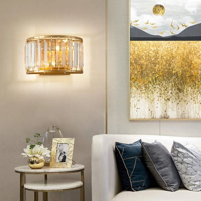 Luxury Crystal Wall Lamp in American Style for Living room, Bedroom