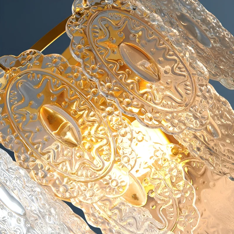 Luxury Glass Wall Lamp in French Style, Living Room, Bedroom