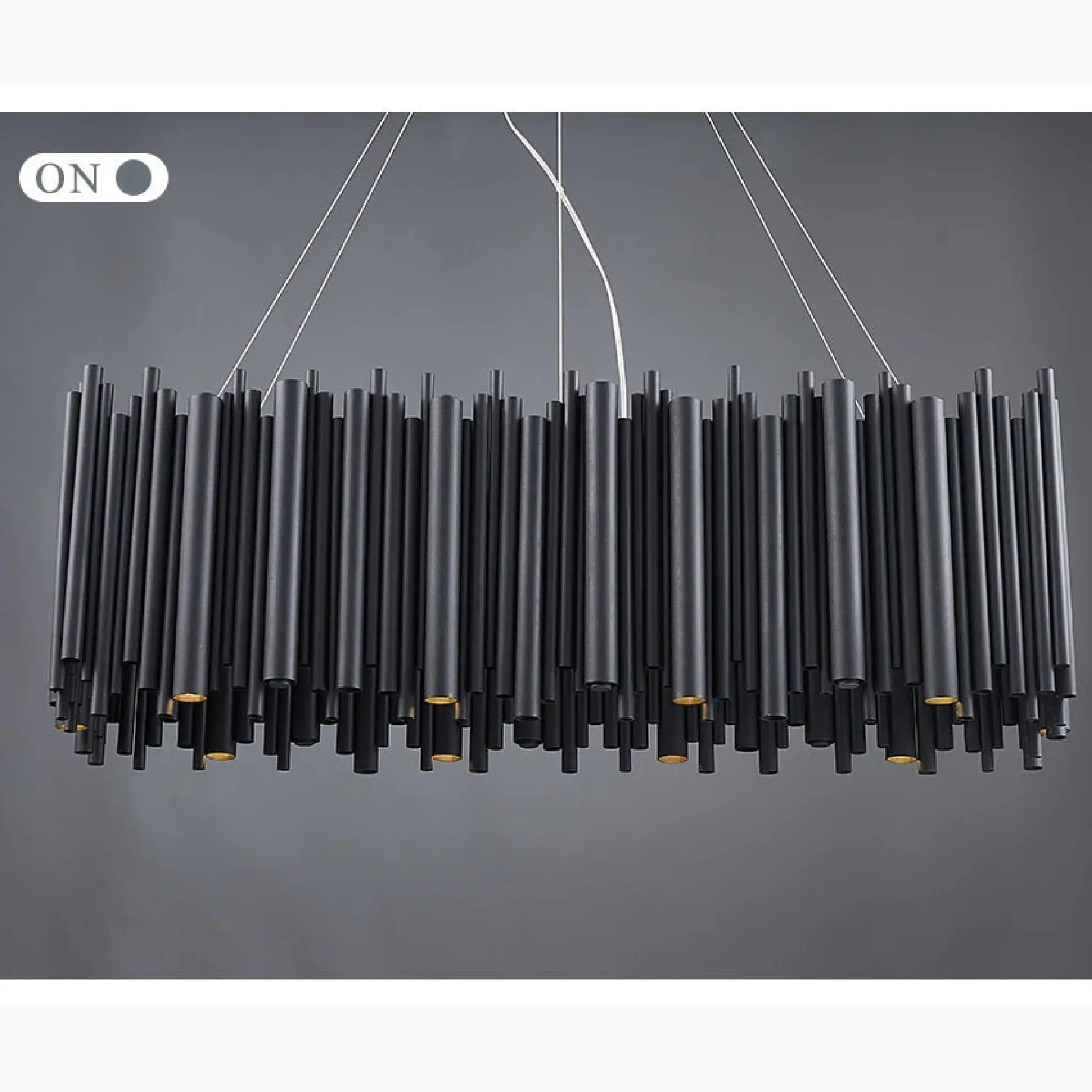 Villevieille | Stylish Black LED Stainless Steel Chandelier