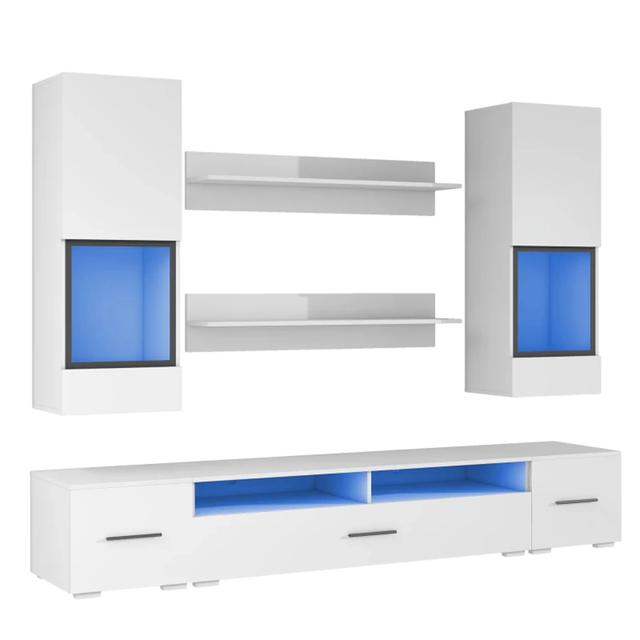 Nysa | Minimalistic Black/White Glossy TV Stand