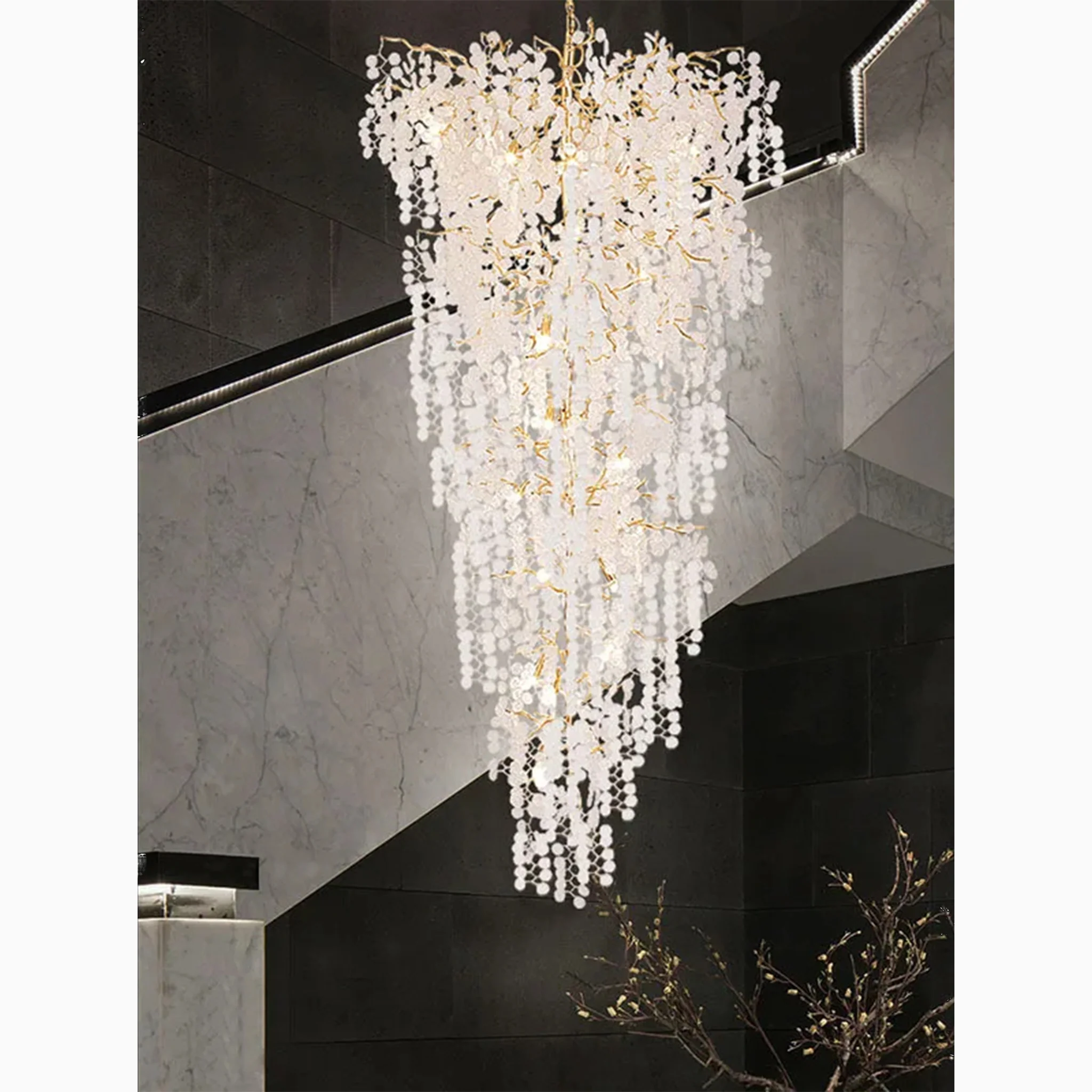 Aidone | Large Luxury Crystal Chandelier For Staircase