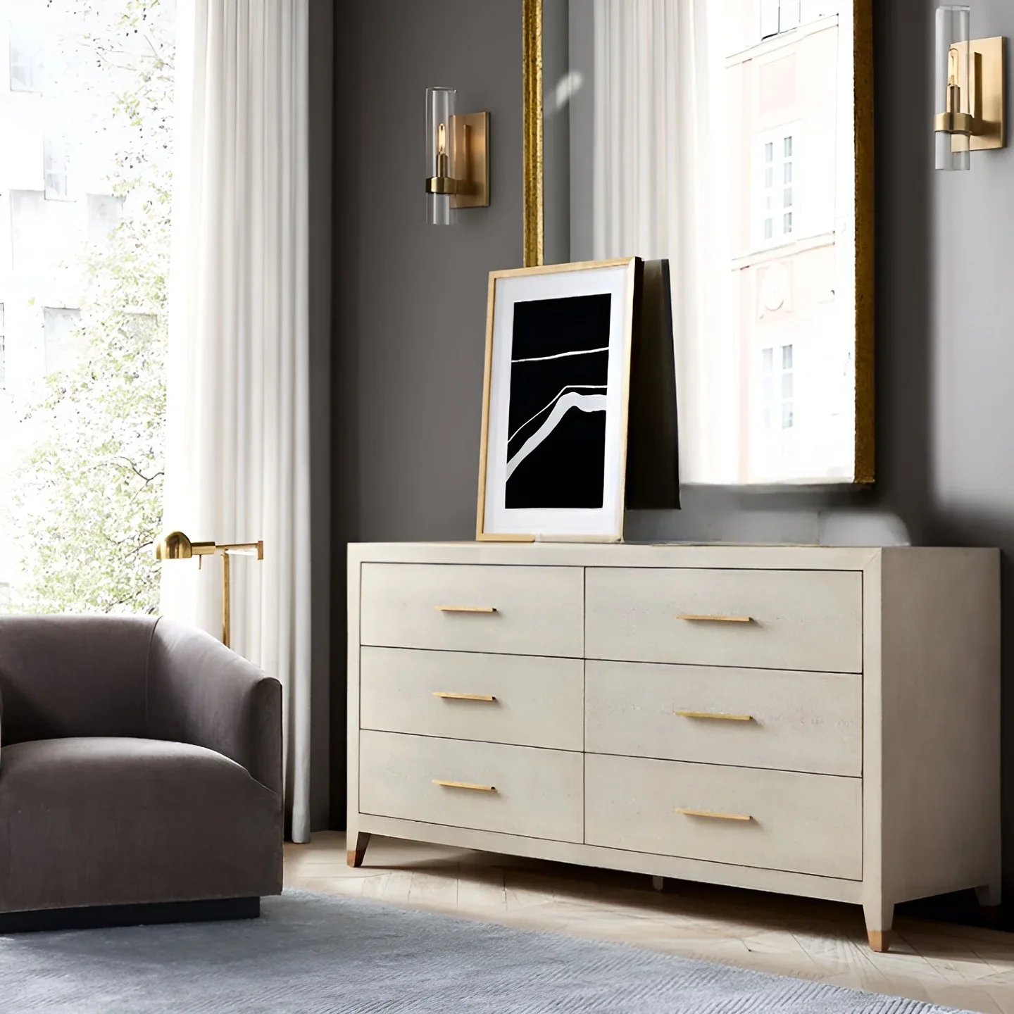 Modern Minimalistic Wall Lamp in American Style for Bedroom, Living Room