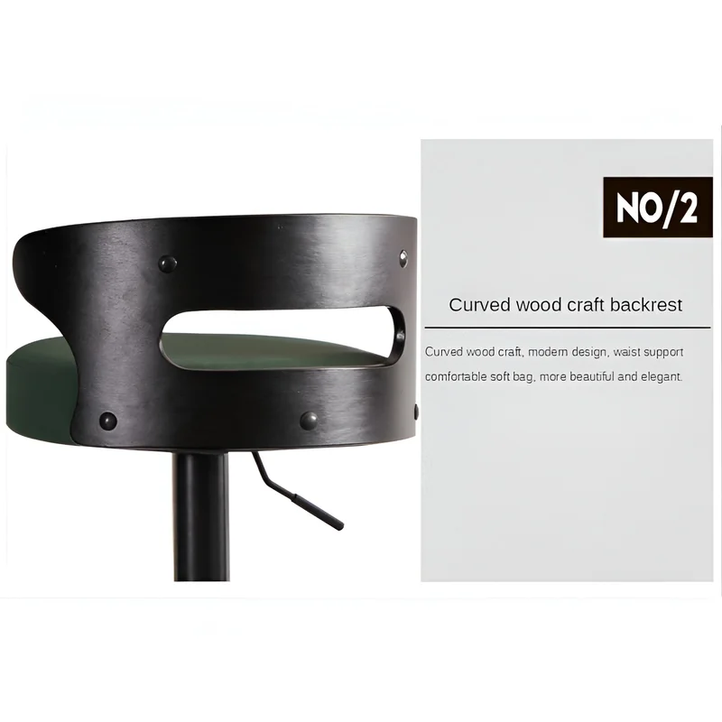 Metal Leg High Rotating Lifting Bar Stool Made of Leather