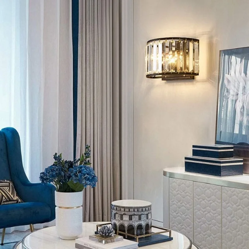 Luxury Crystal Wall Lamp in American Style for Living room, Bedroom