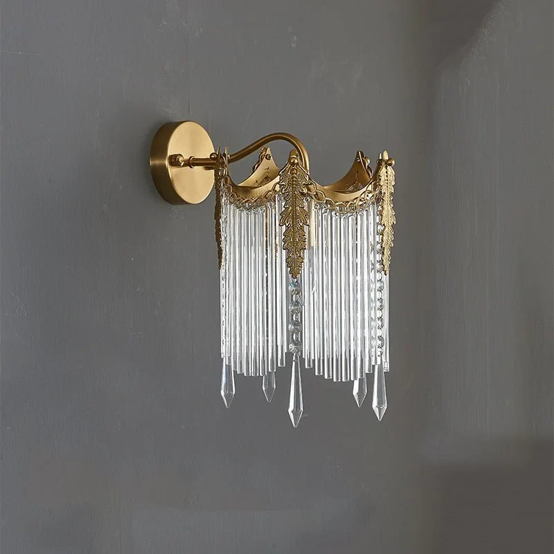 Luxury LED Crystal Wall Lamp in European Style for Bedroom, Living Room