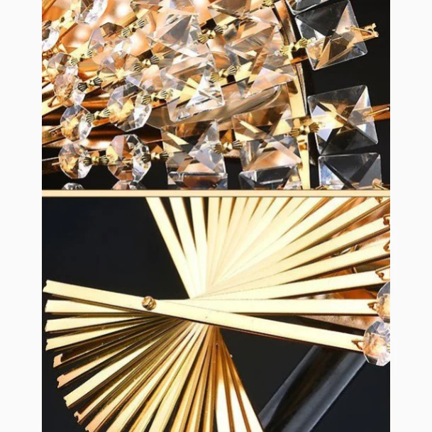 Luxury Golden Crystal Wall Lamp for Bedroom, Living Room