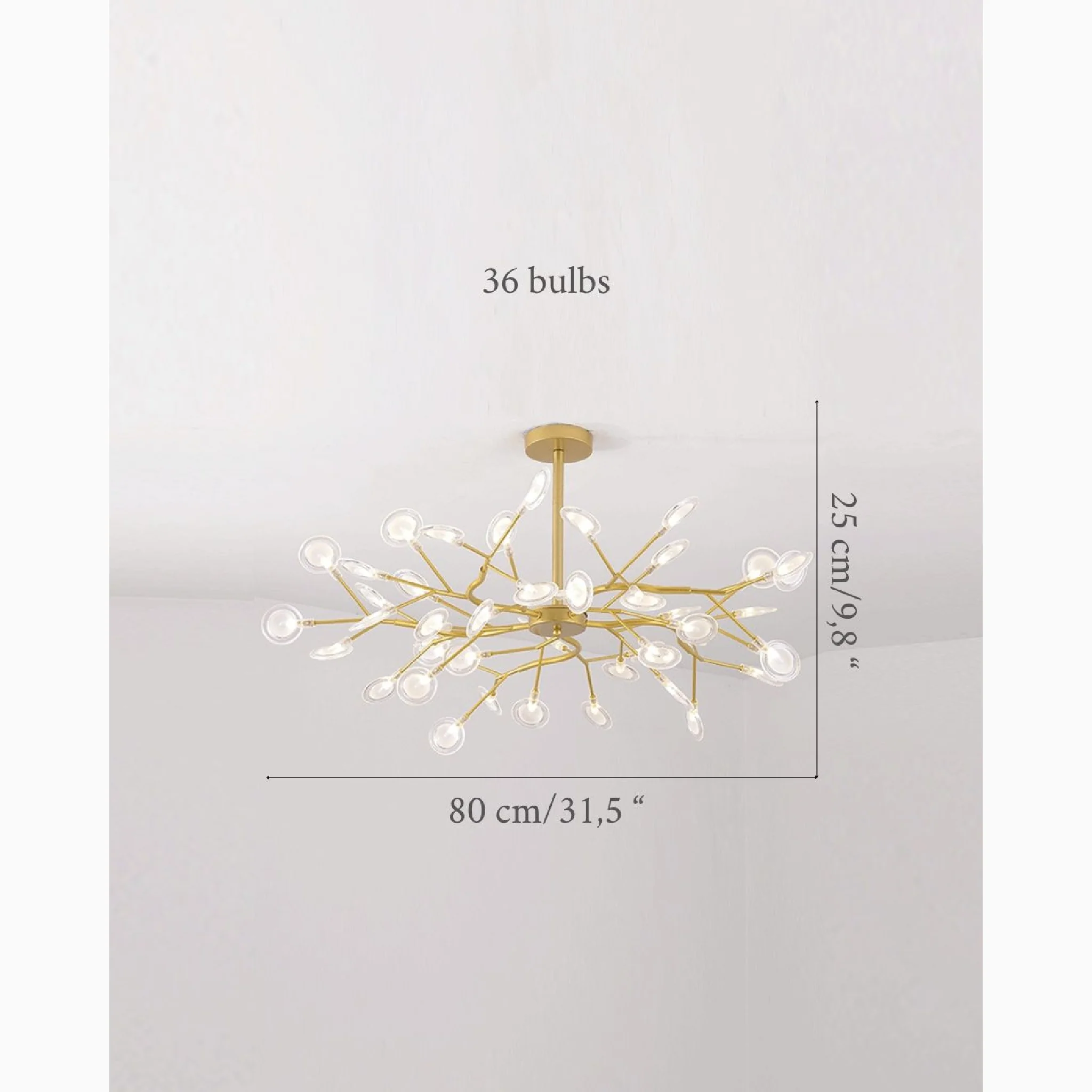 Altavilla Vicentina | Gold/Black Nordic Design Flower LED Chandelier