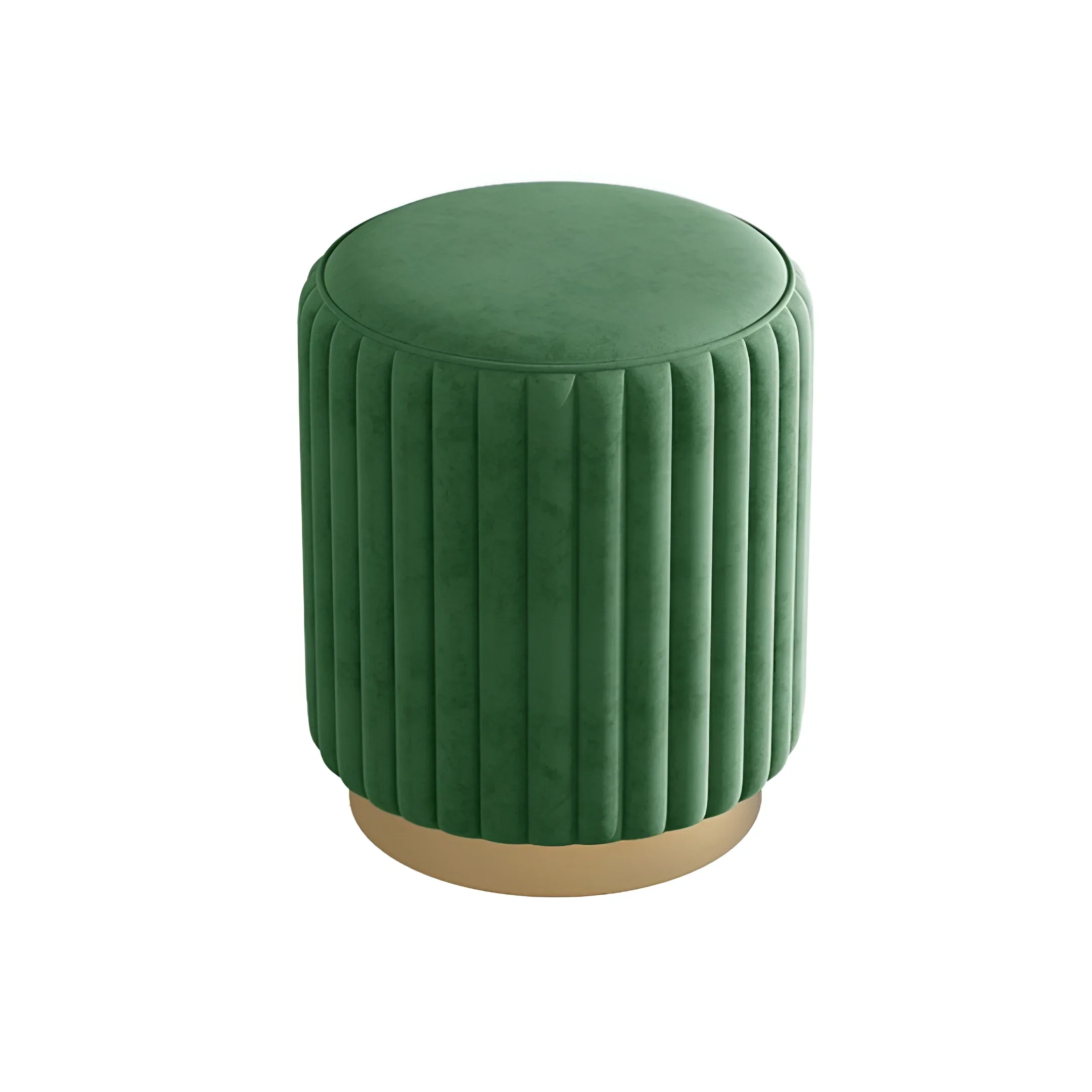 Nordic Vanity Stool �C Modern Leather & Fleece Makeup Chair