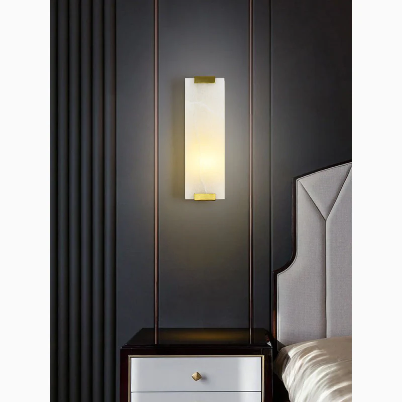 Luxury Copper-Marble LED Wall Lamp for Living Room, Bedroom