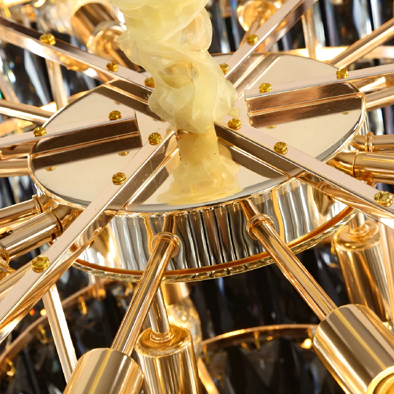 Beausoleil | Empire Gold Crystal Chandelier For Stairway, Dia 47.2'' 4 Layers