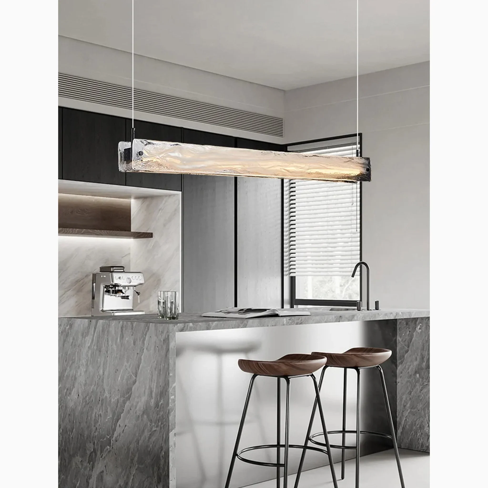 Saanen | Luxury Modern Rectangle Chandelier for Kitchen Island