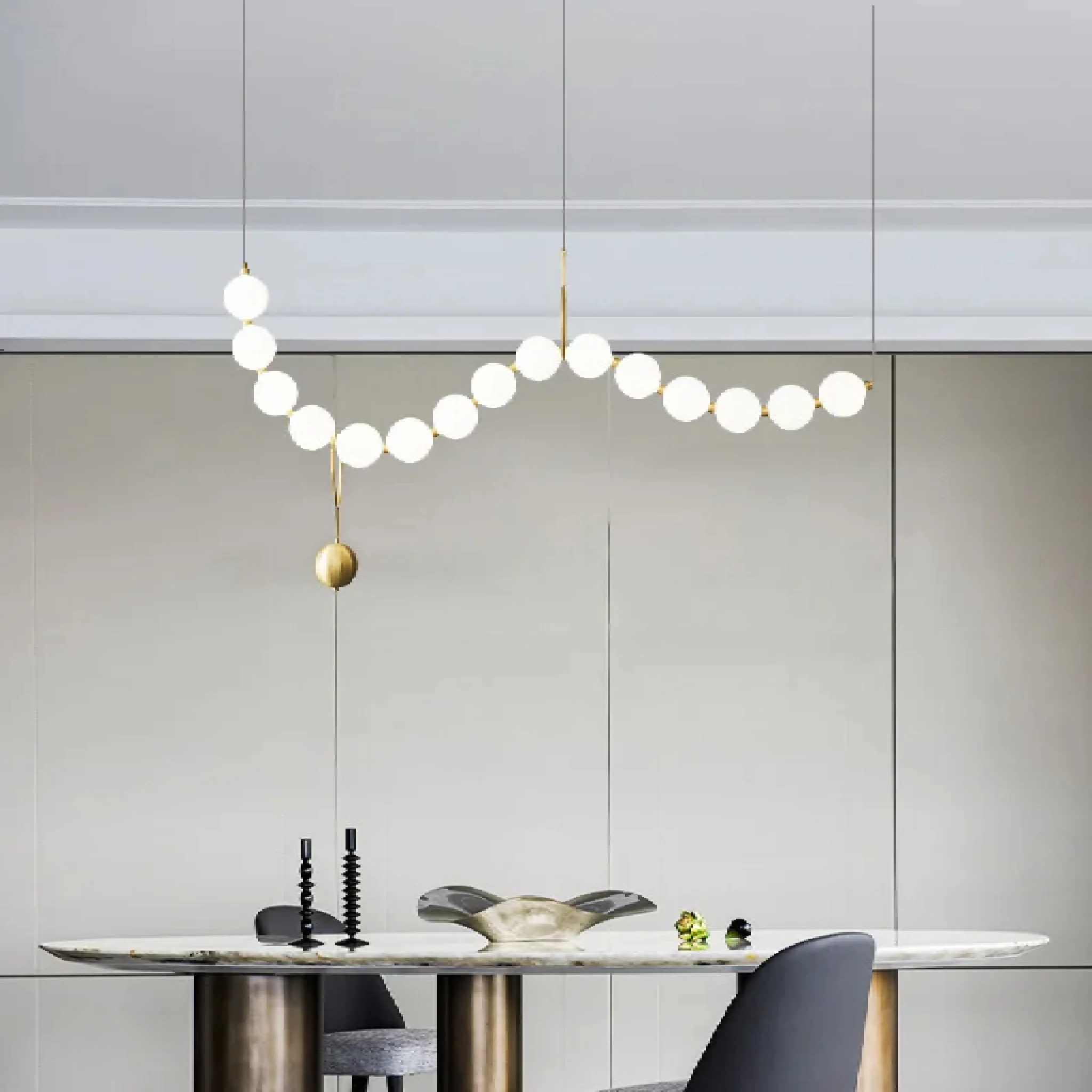 Fluhli | Gentle Pearl Necklace LED Pendant Light