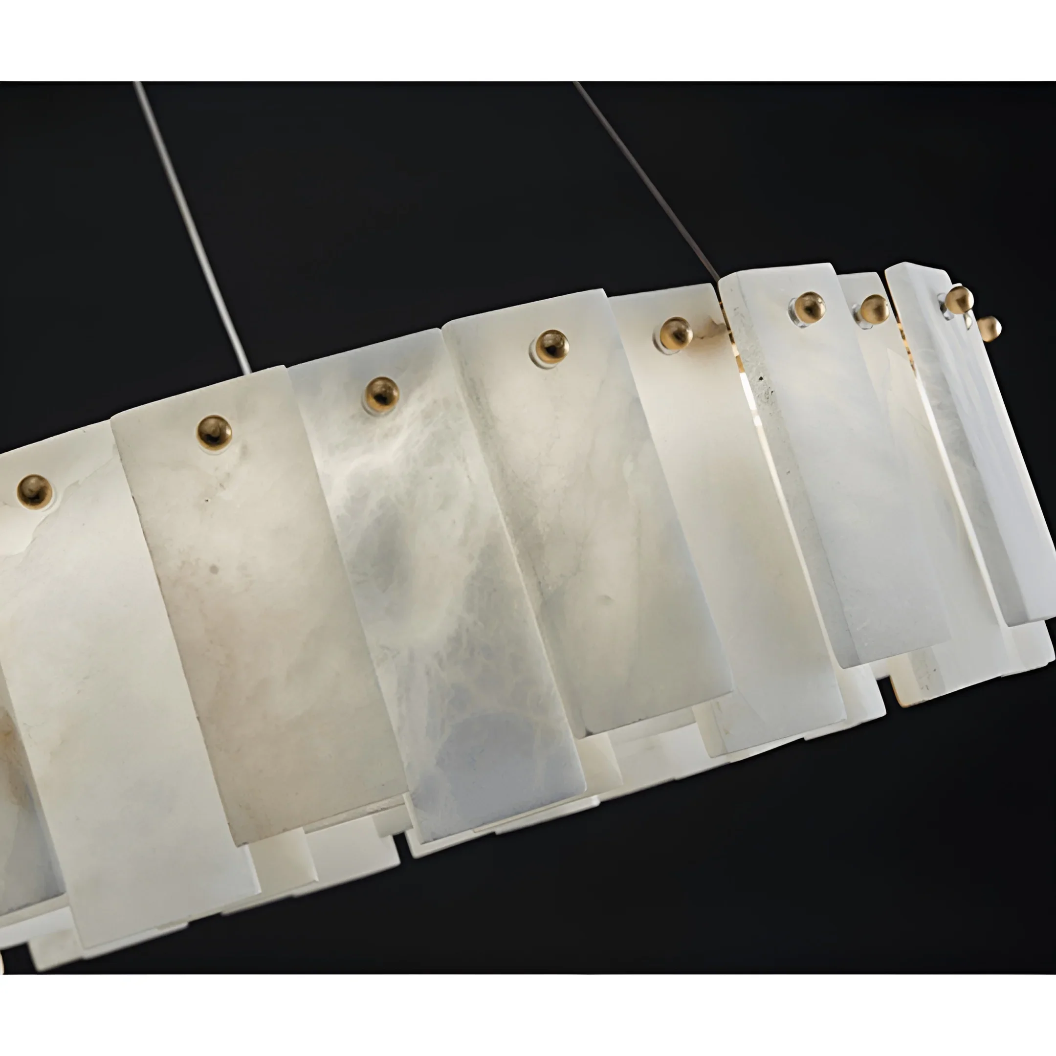 Cloudstone Oval Marble Chandelier - Modern Luxury in Natural Stone & Copper