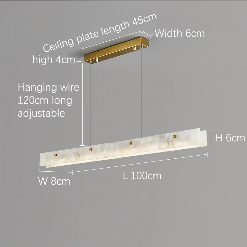 Safenwil | Lux Modern Marble Rectangle Chandelier