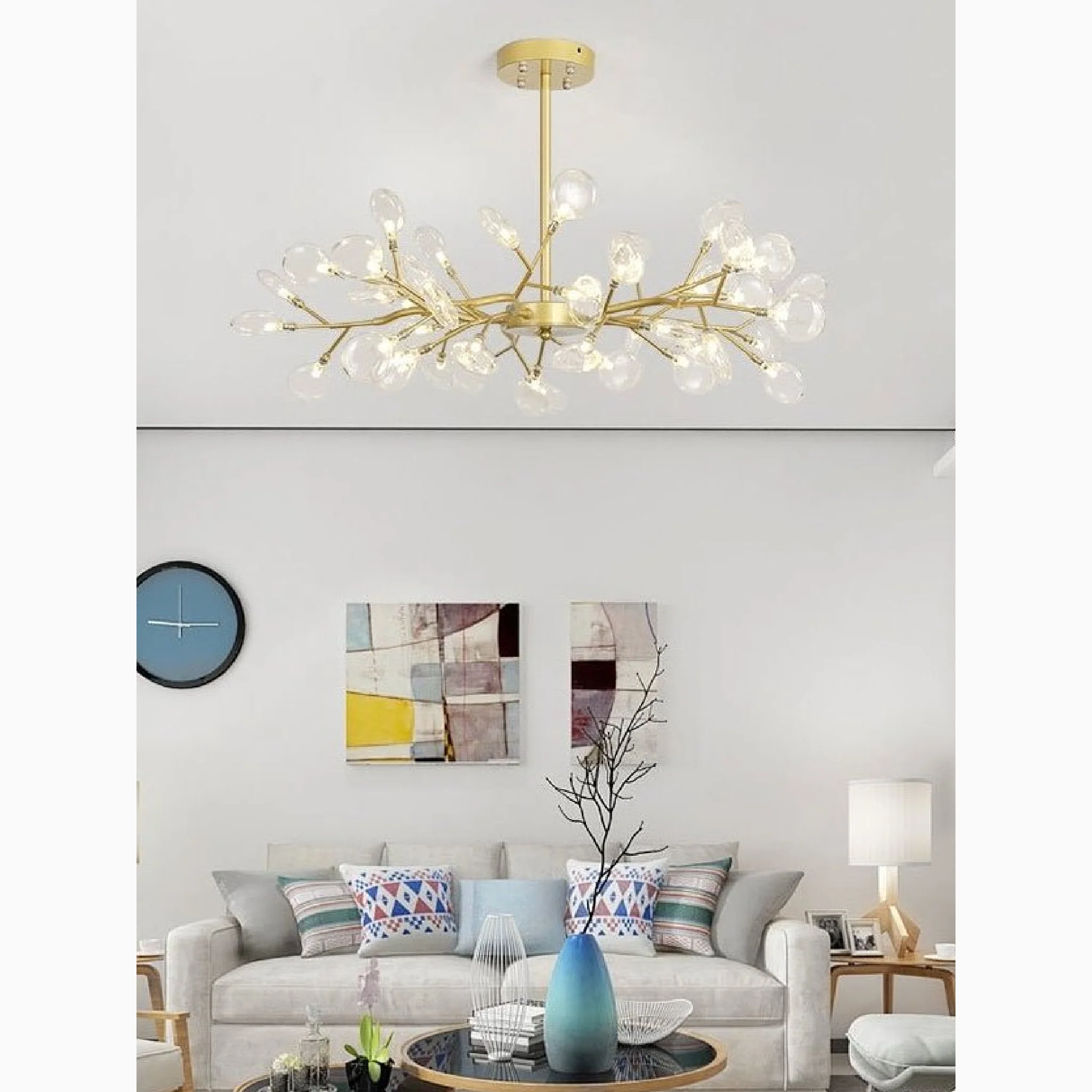 Altavilla Vicentina | Gold/Black Nordic Design Flower LED Chandelier