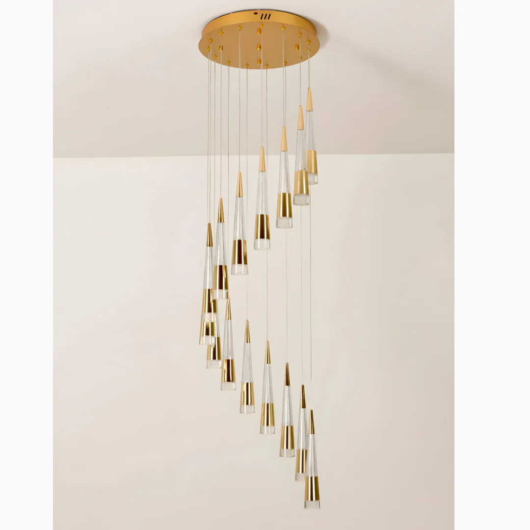 Gorbio | Extraordinary Gold Modern Cones Ceiling Chandelier