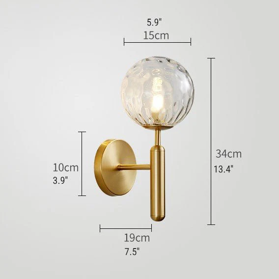 Modern Glass Wall Lamp in the Ball Shape, Living Room, Bedroom