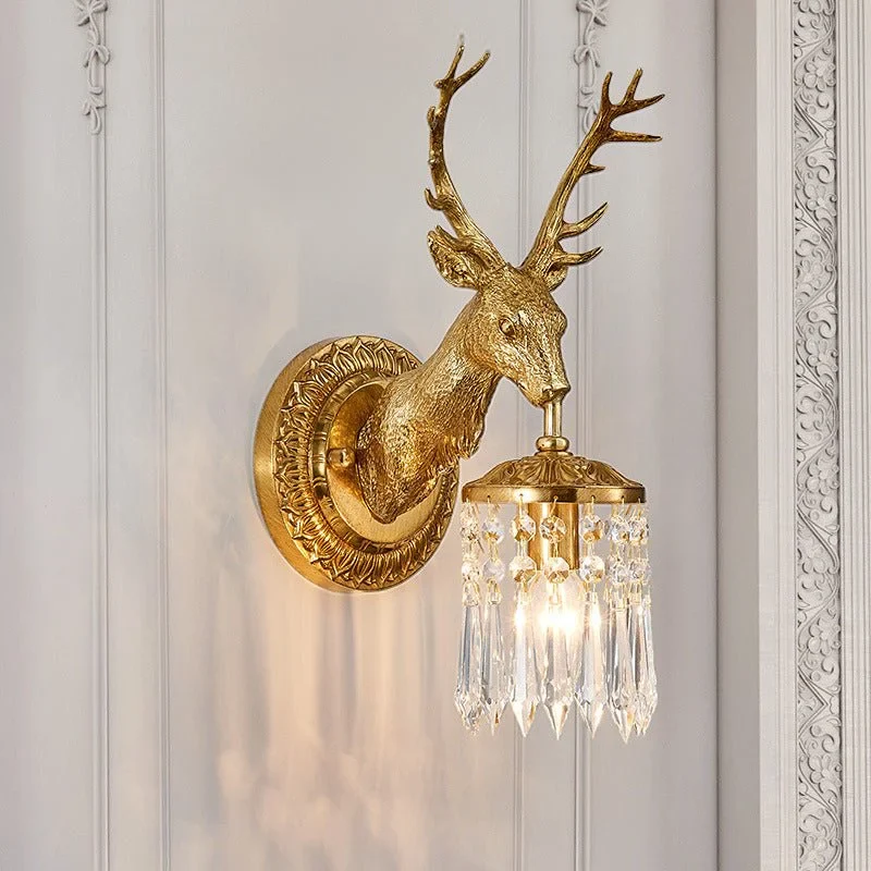 Luxury Wall Lamp in the Shape of a Deer Head for Living Room, Bedroom