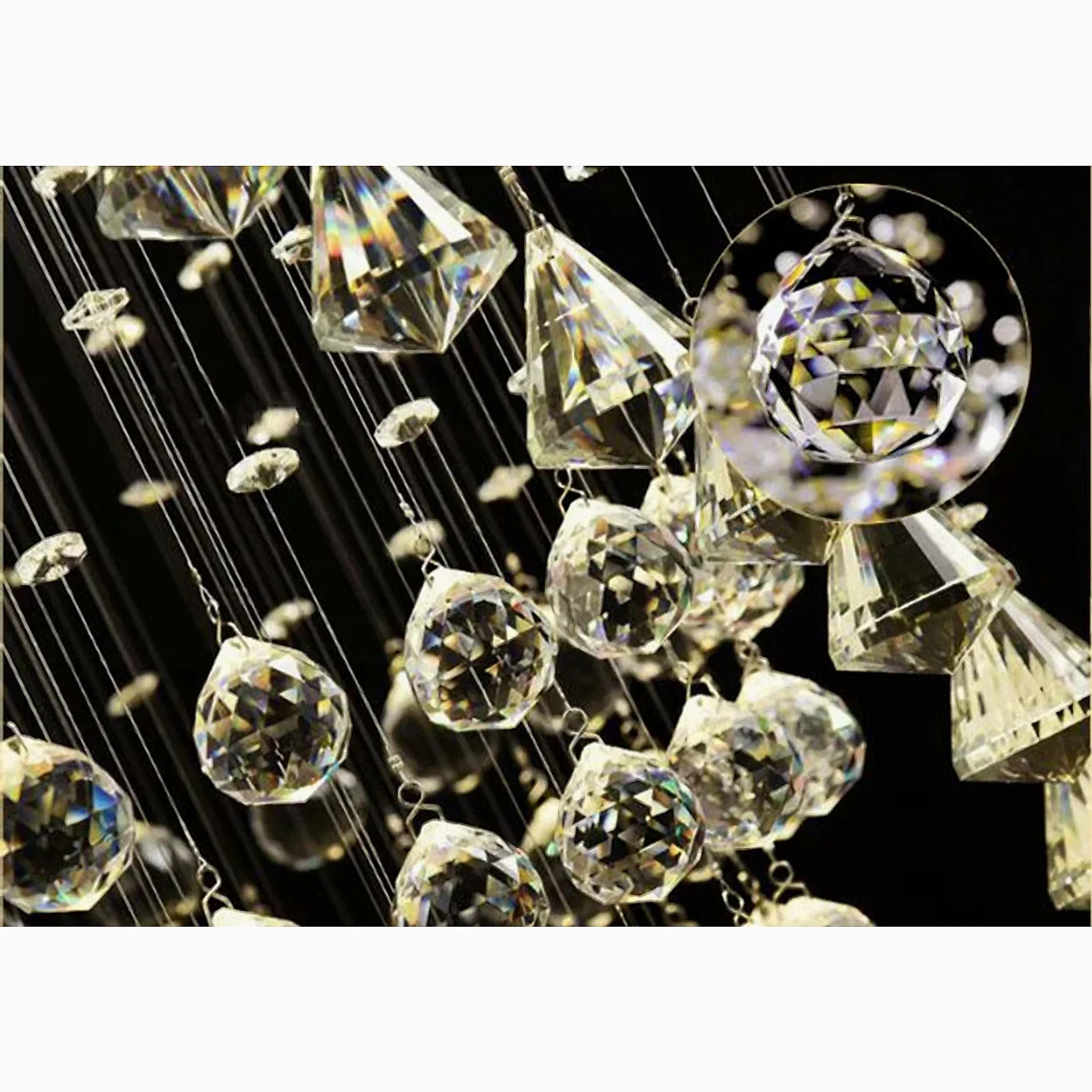 Saint-Etienne-de-Tinee | Modern Double Spiral Superdense K9 Crystal Chandelier