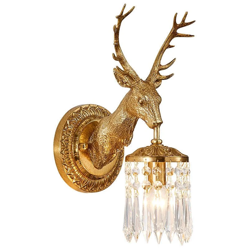 Luxury Wall Lamp in the Shape of a Deer Head for Living Room, Bedroom