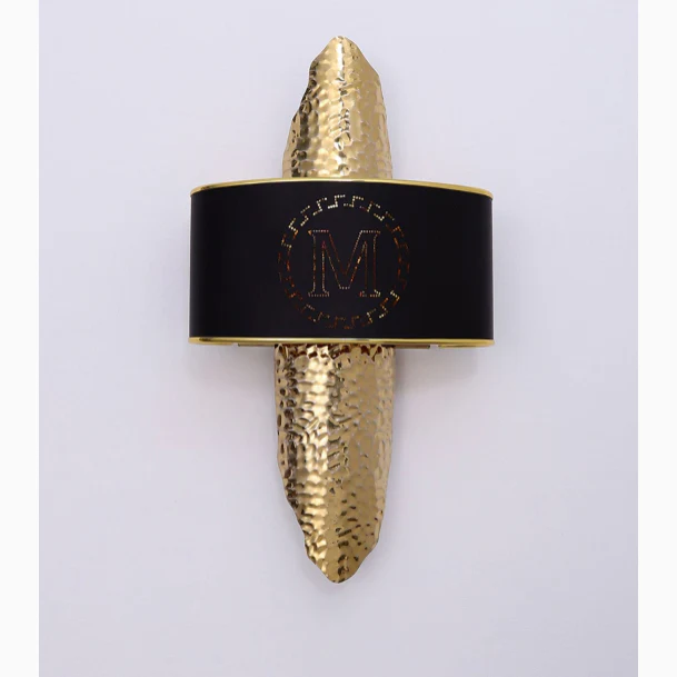 Luxury Golden Wall Lamp with M-Letter Lampshade, Living Room, Bedroom