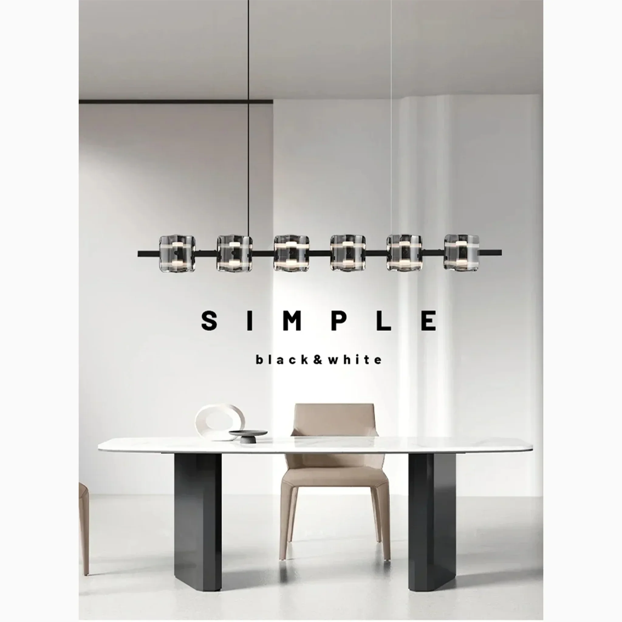 Sch?nenwerd | Stylish Creative Rectangle Glass Chandelier