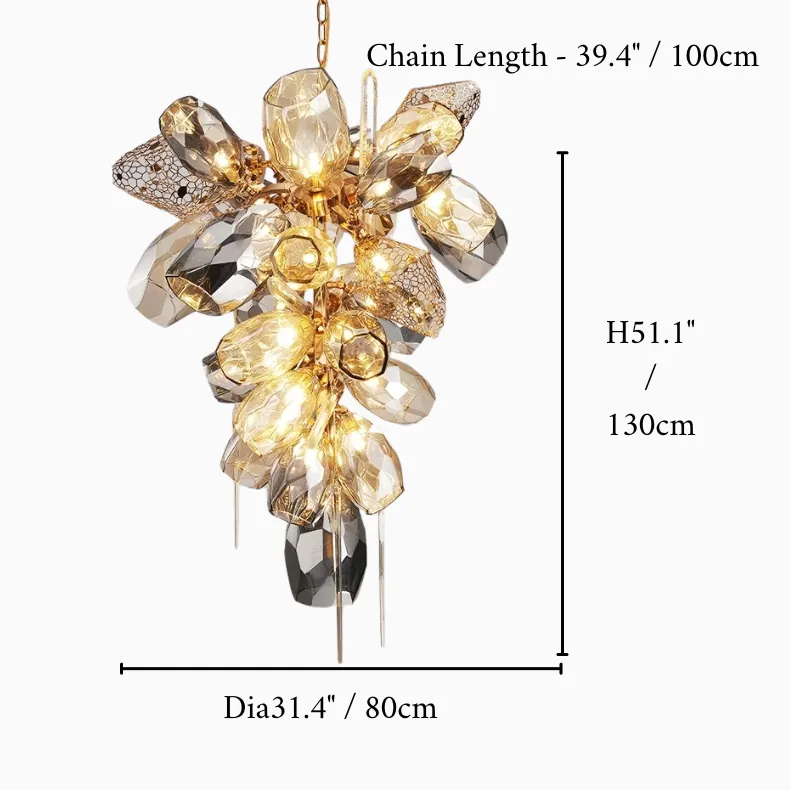 Postmodern Creative Luxury K9 Crystal Hanging Chandelier