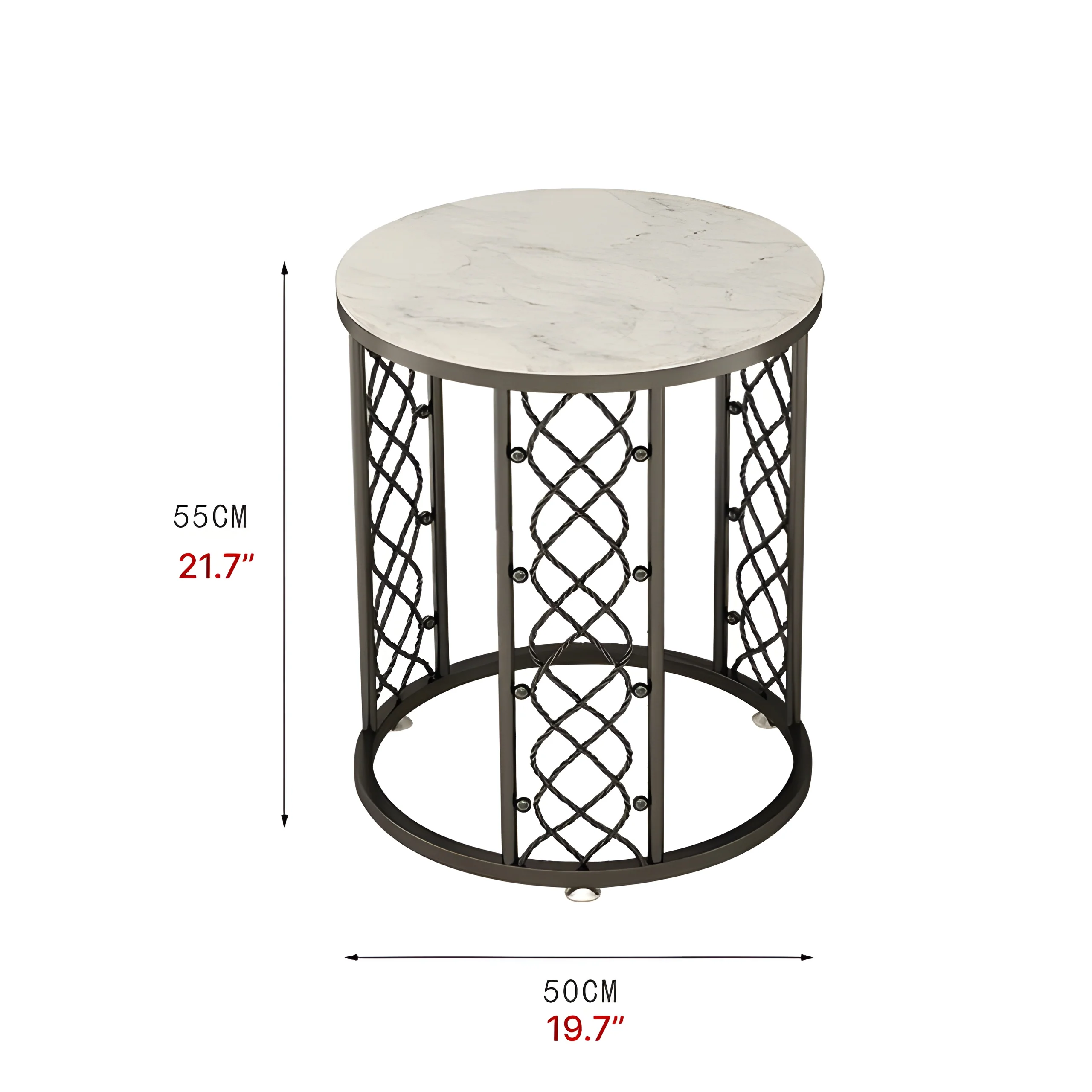 Marble Wrought Round Small Coffee Table
