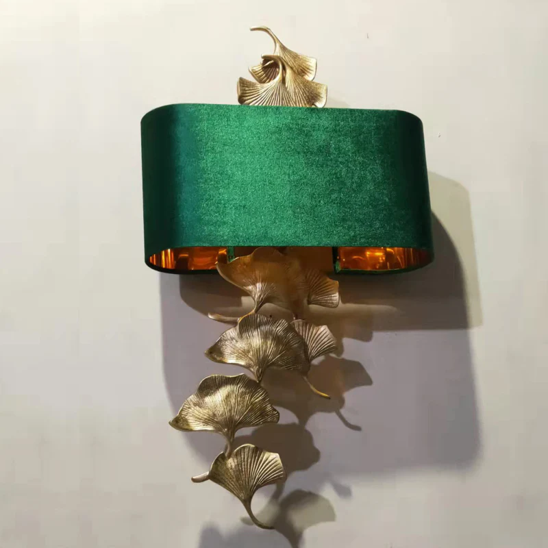 Luxury Wall Lamp in Retro Gingko Leaves Style, Living Room, Bedroom
