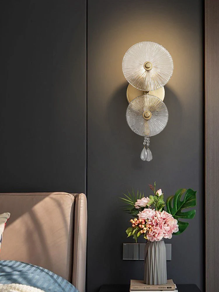 Modern Crystal Wall Lamp Circle Shaped for Living Room, Bedroom