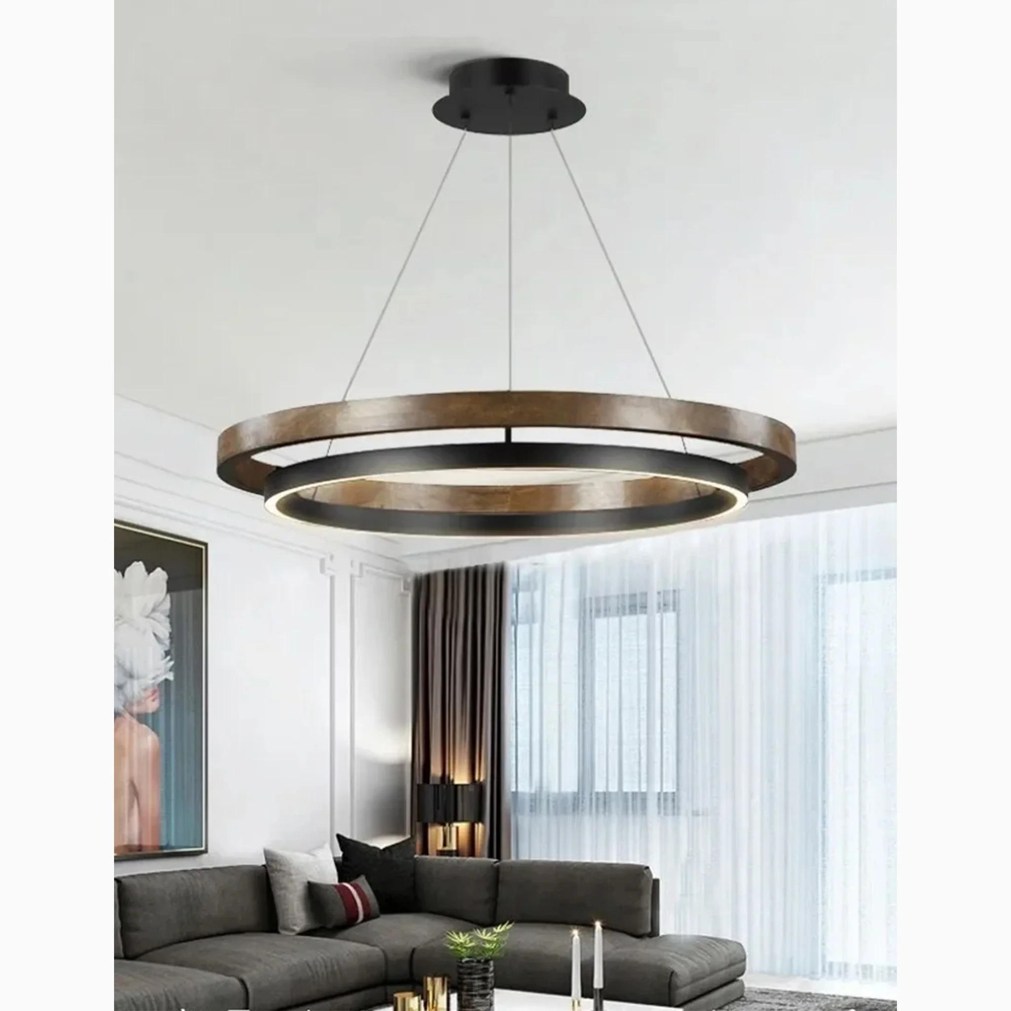 Sion | Modern Minimalistic Aluminium Drum Chandelier