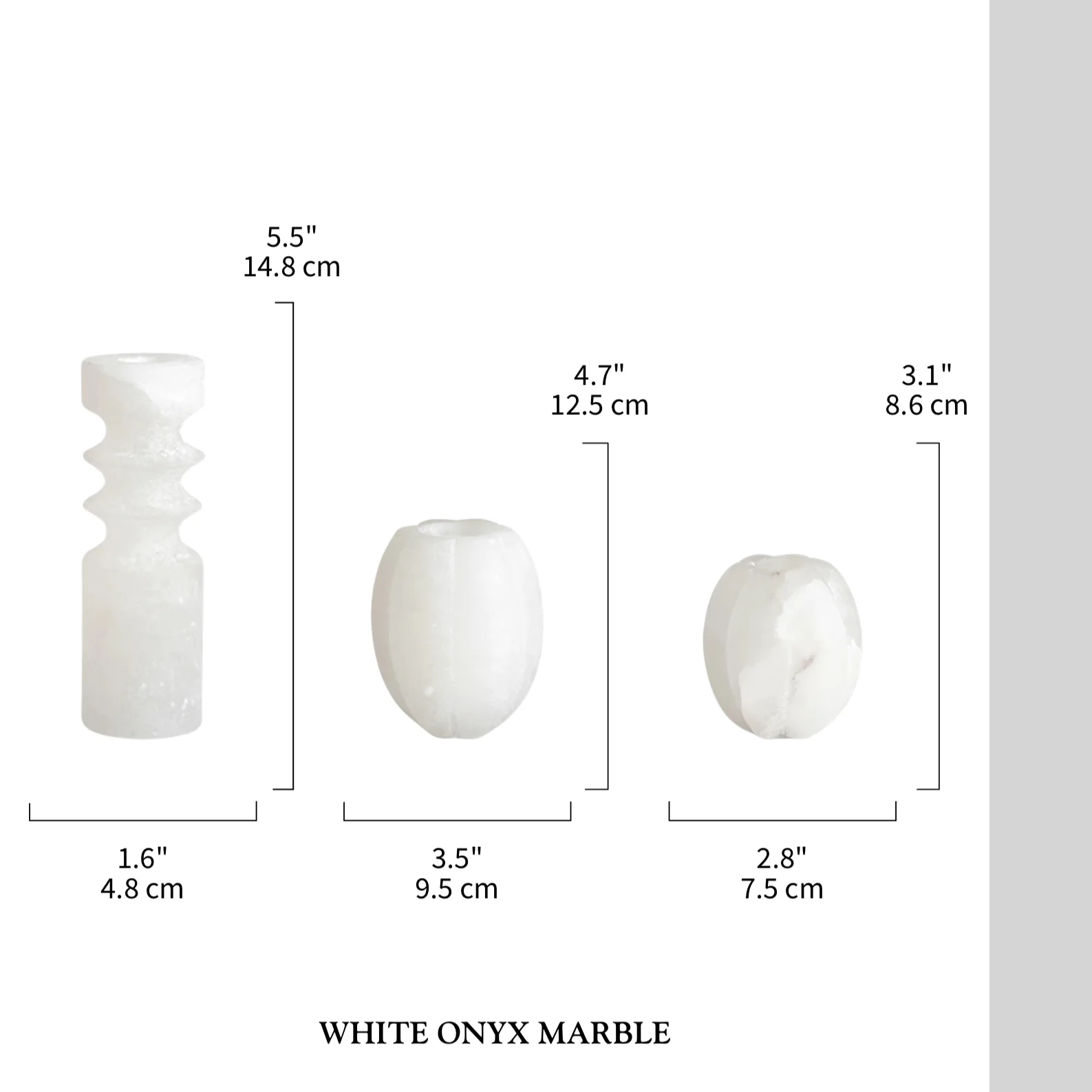 Modern White Onyx Marble Flower Vase and Candle Holder