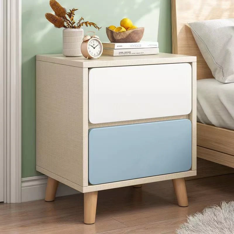 Nordic Wooden Bedside Table Of Drawers For Bedroom