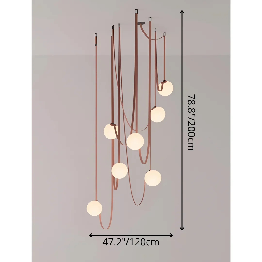 Scandinavian Belt Chandelier - Italian Designer Glass Ball Pendant
