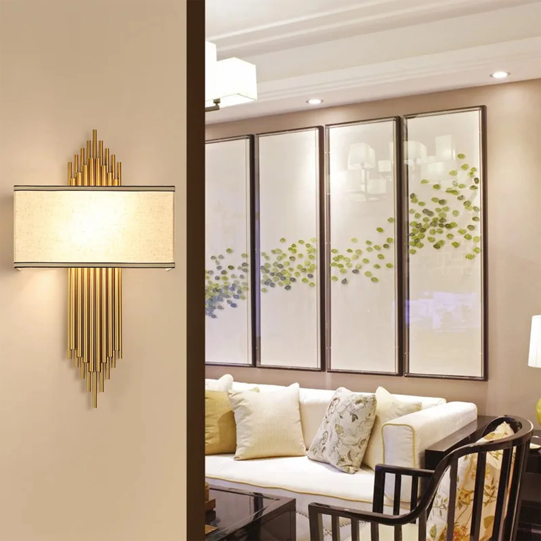 Stein am Rhein | Elegant Metal and Fabric Wall Sconce