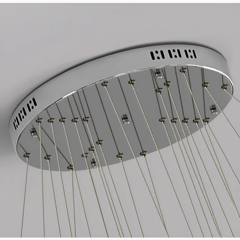 La Penne | Long Spiral Hanging Crystal Golden Chandelier Dia100