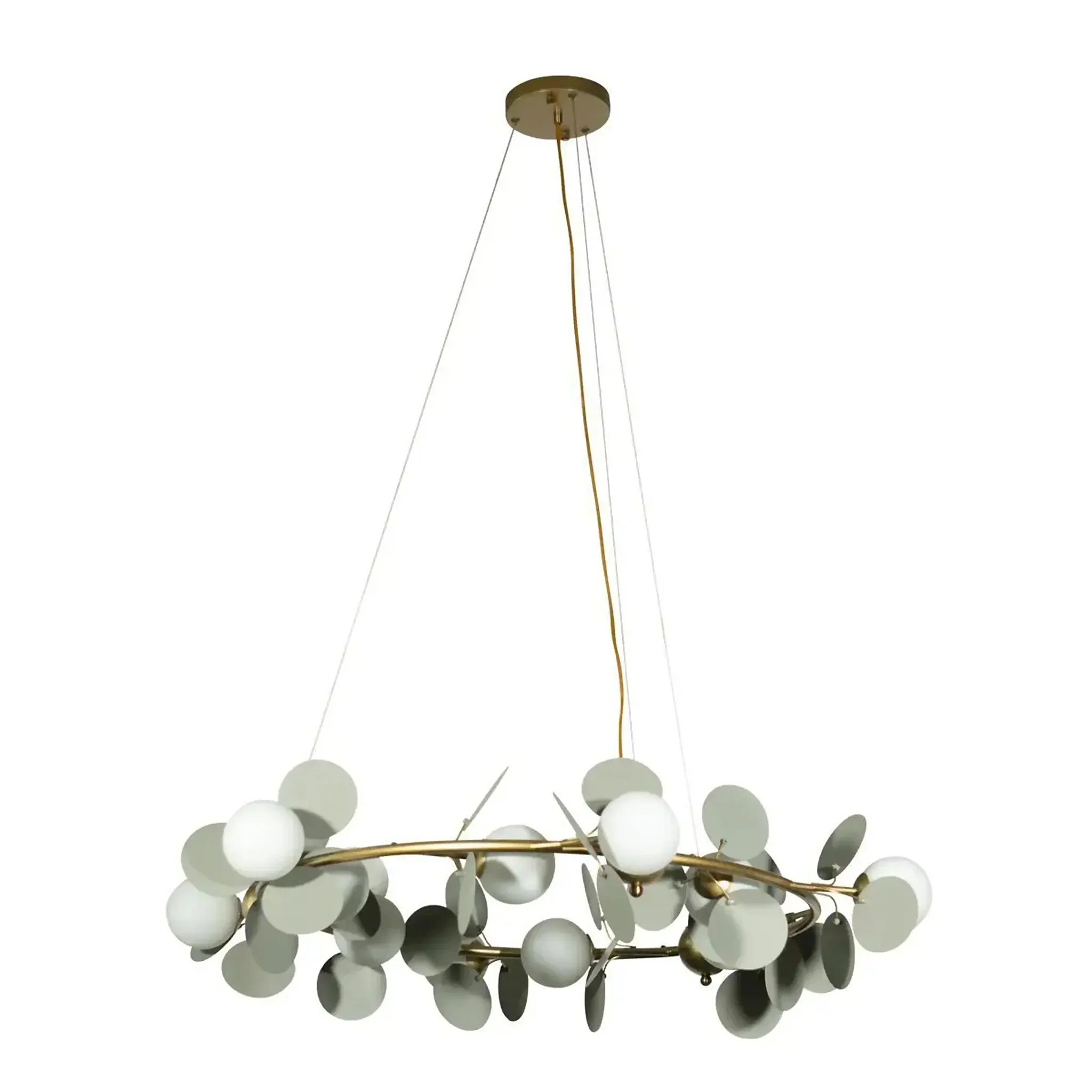 St. Moritz | Sleek Gold Glass Ceiling Chandelier