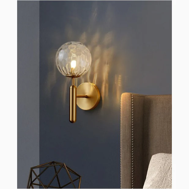 Modern Glass Wall Lamp in the Ball Shape, Living Room, Bedroom