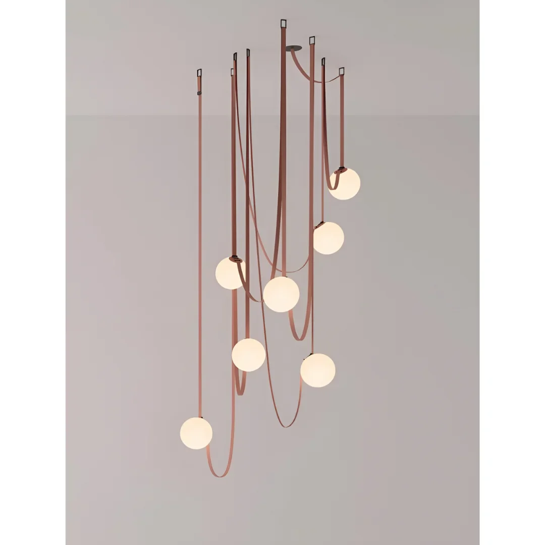 Scandinavian Belt Chandelier - Italian Designer Glass Ball Pendant