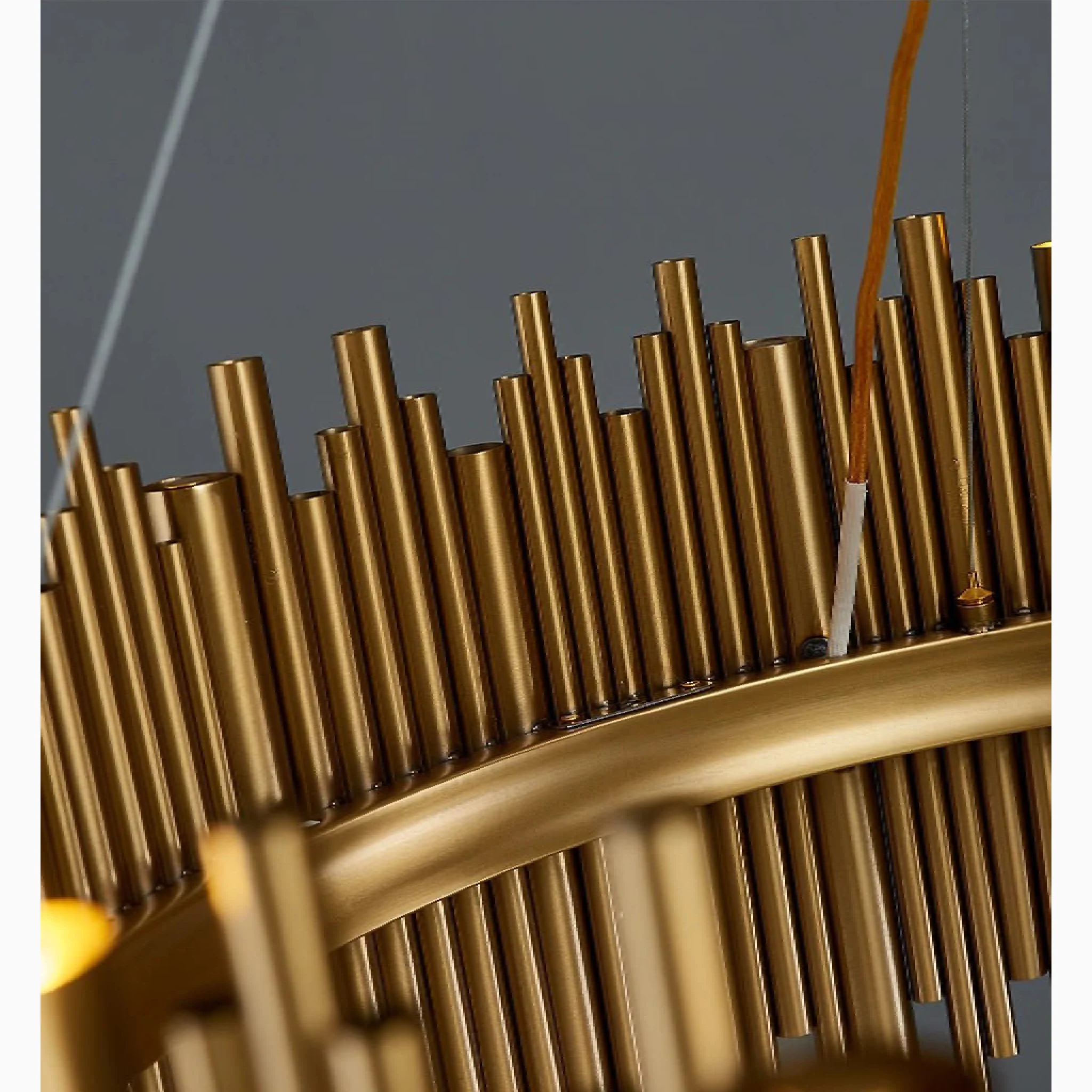 Fontan | Trendy Rectangle Gold Stainless Steel Chandelier