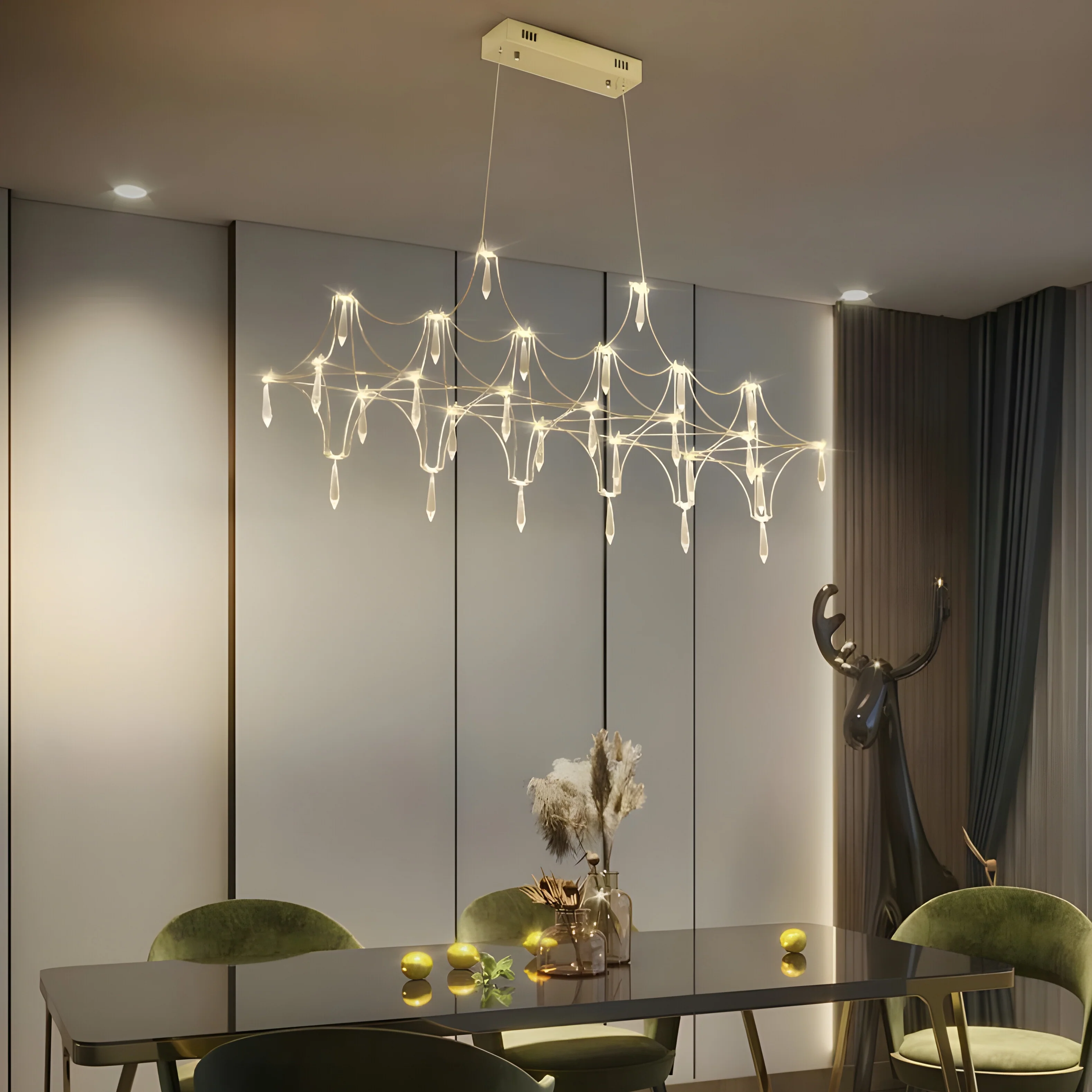 Albera Ligure | Lightning Art Chic Crystal Stainless steel Chandelier