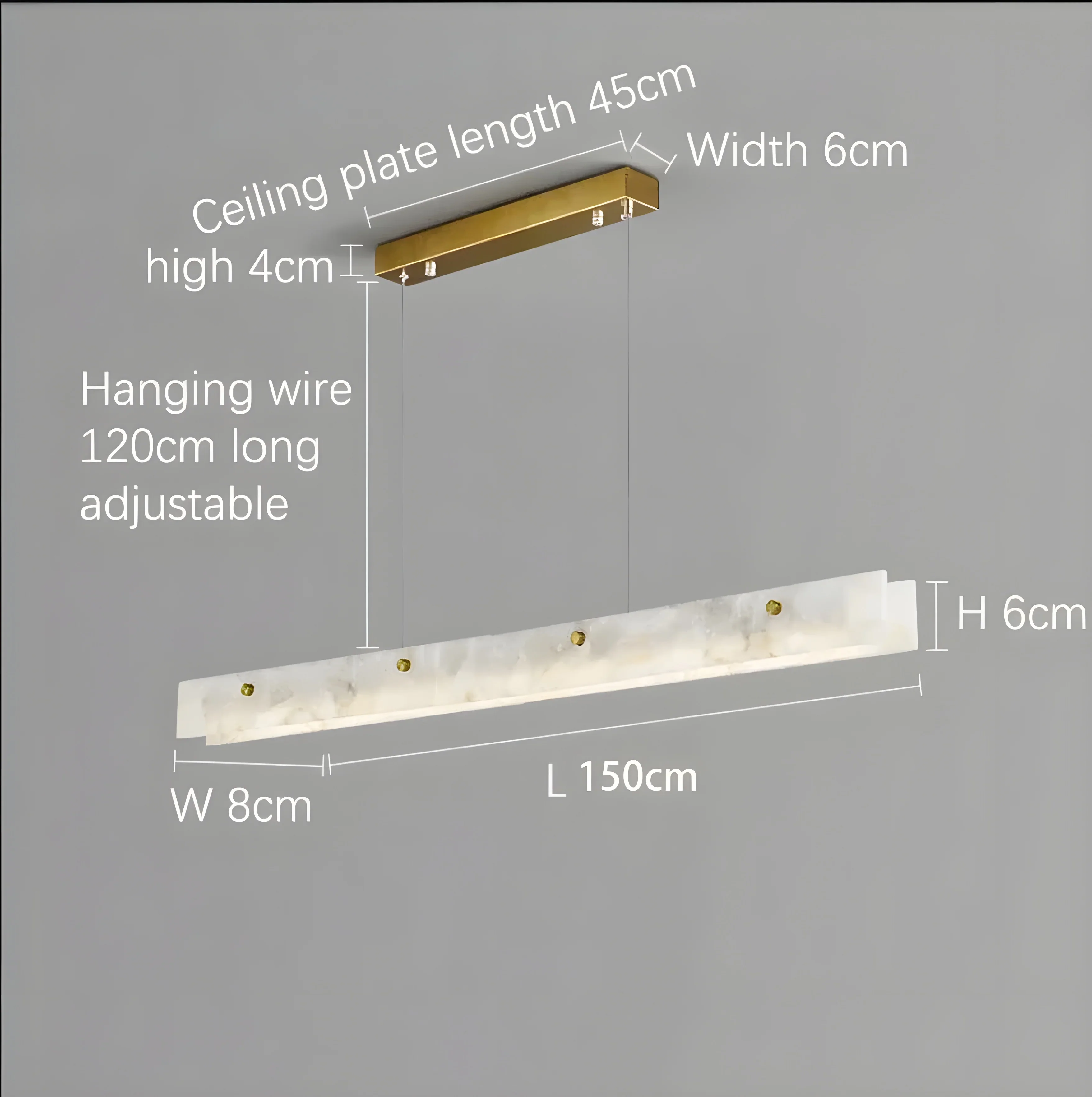 Safenwil | Lux Modern Marble Rectangle Chandelier