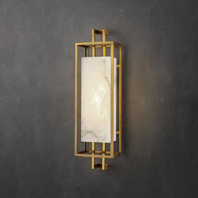 Luxury Marble Wall Lamp in Chinese Style for Bedroom, Living Room