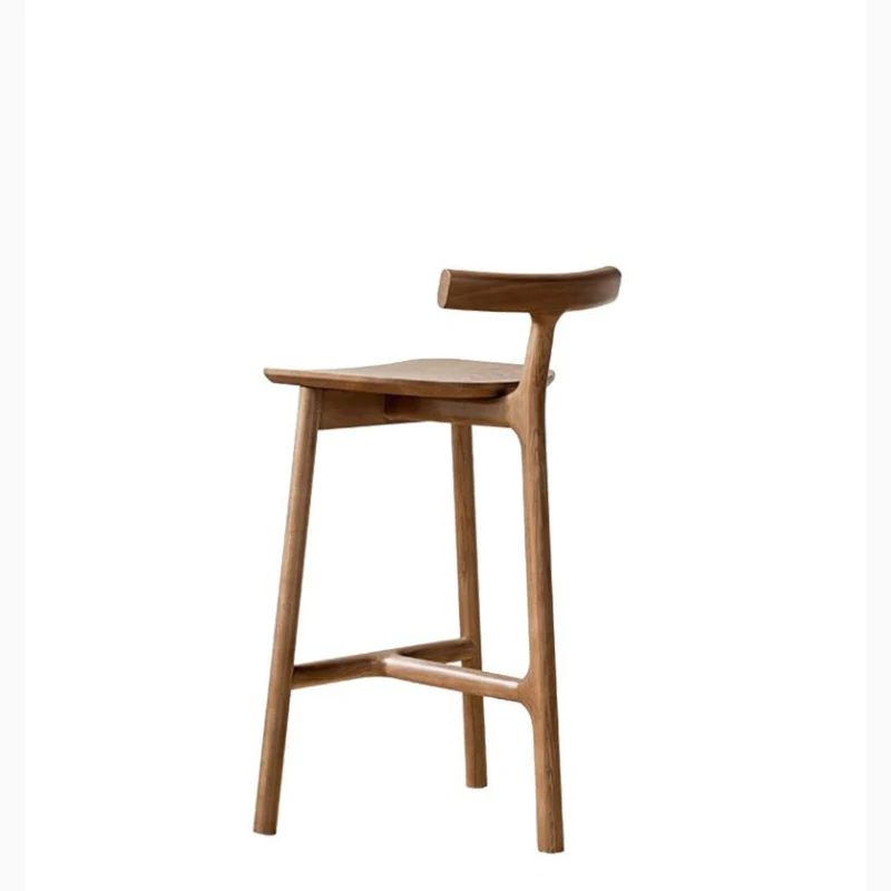 Nordic-Styled Bar High Stool Made of Solid Wood
