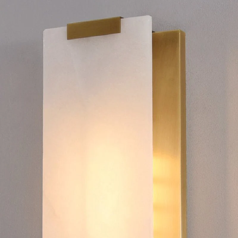 Luxury Copper-Marble LED Wall Lamp for Living Room, Bedroom