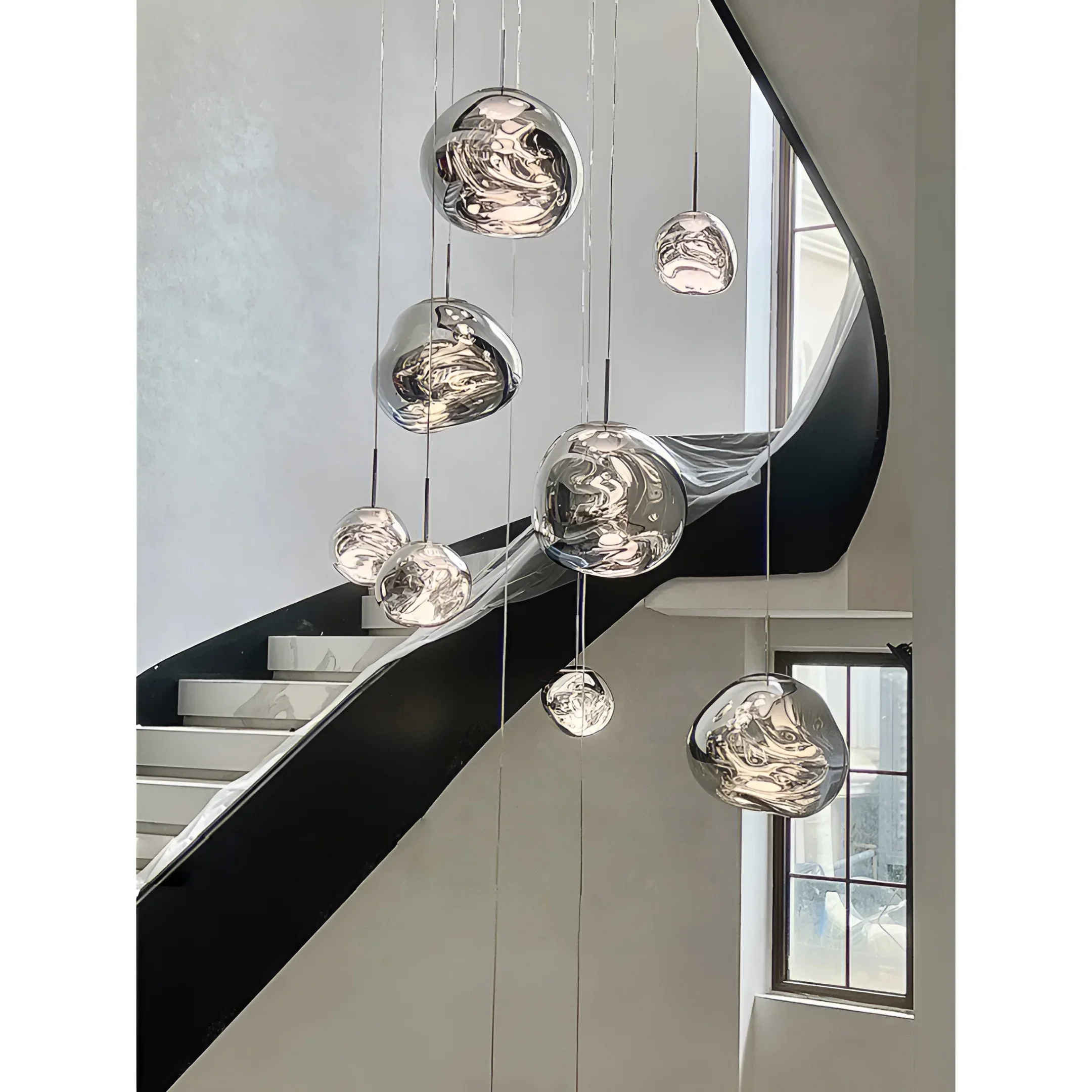 Modern LED Bubble Staircase Chandelier