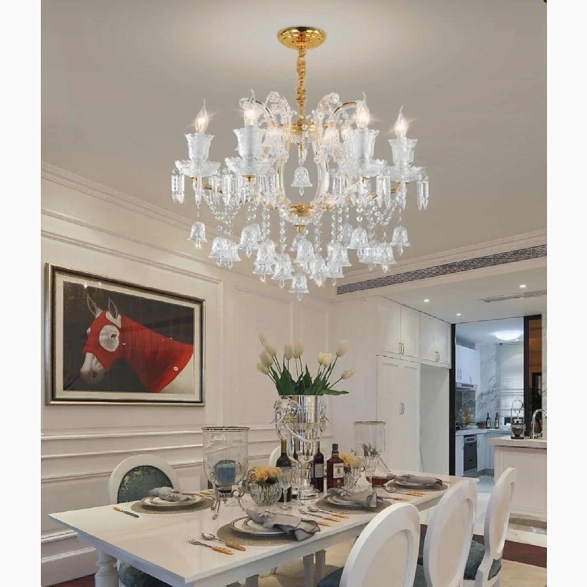 Villars-sur-Glane | European-style Wind Chime Luxury Crystal Candle Chandelier